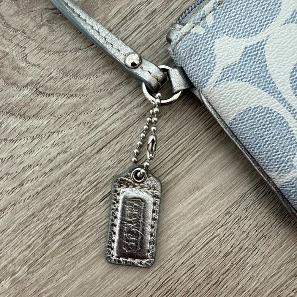 Coach Mini Signature Demi Bag/ Wristlet in Pewter Gray